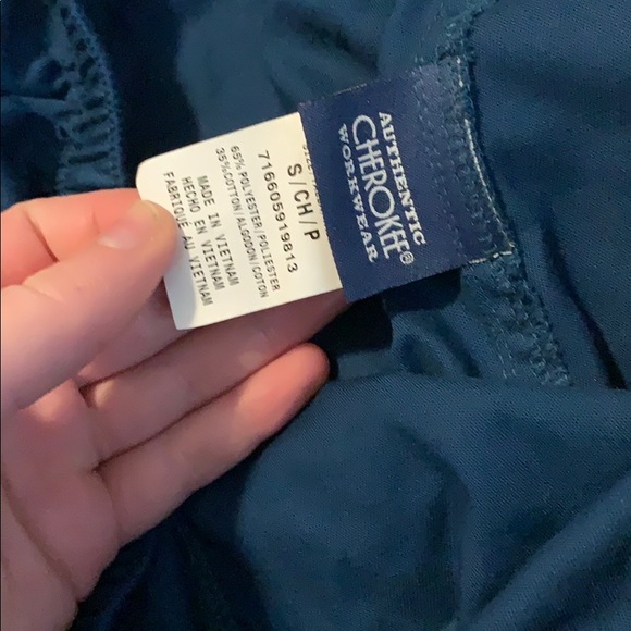 Teal Cherokee scrub pants. Size Small - Picture 4 of 4